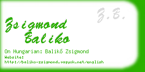 zsigmond baliko business card